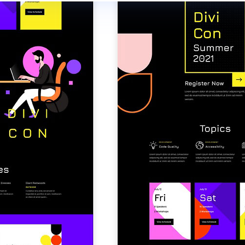 FREE Virtual Conference Layout Pack for Divi