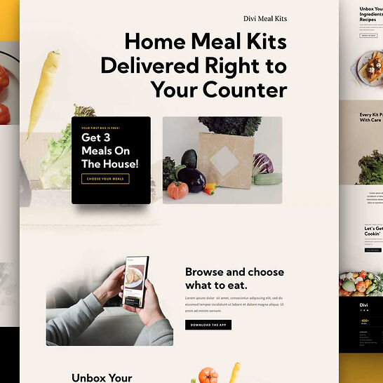 Get a FREE Meal Kit Layout Pack for Divi