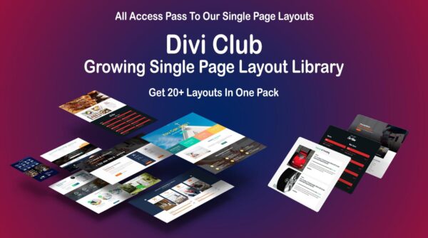 Divi Club Membership - Growing Single Page Layout Library