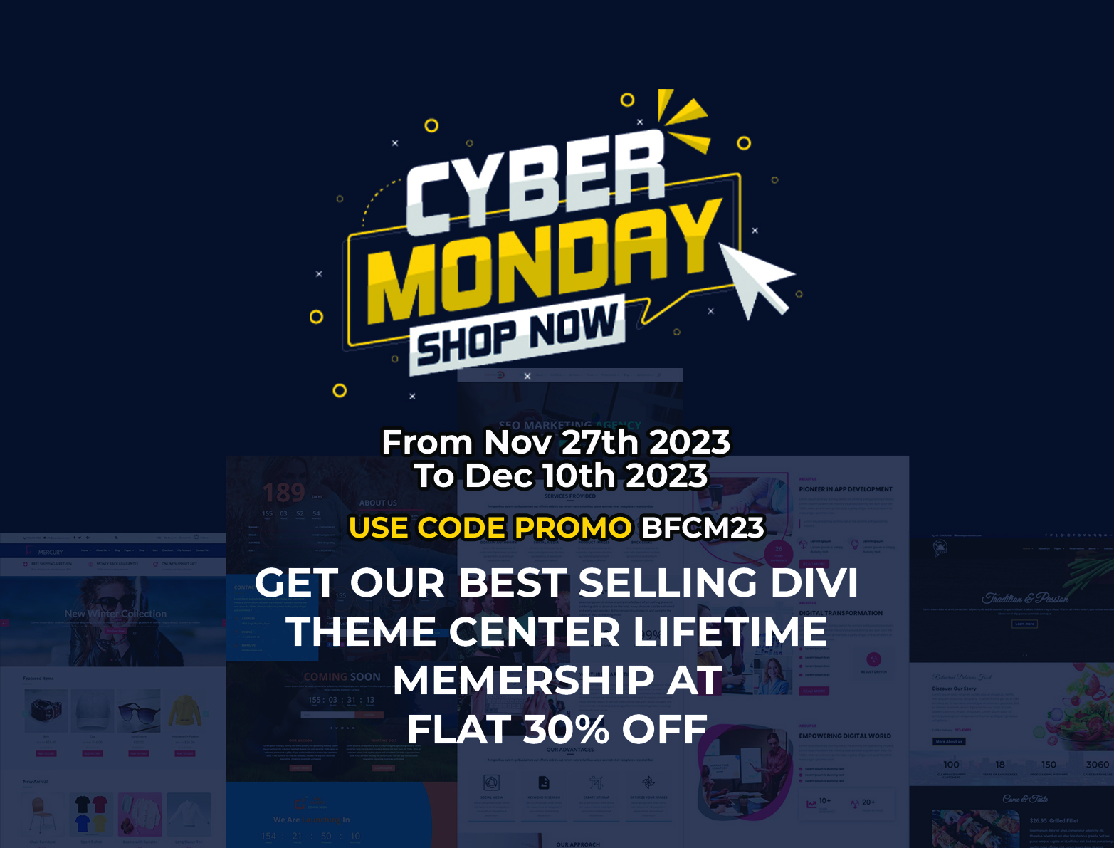 Divi Theme Center Cyber Monday Sale 2023
