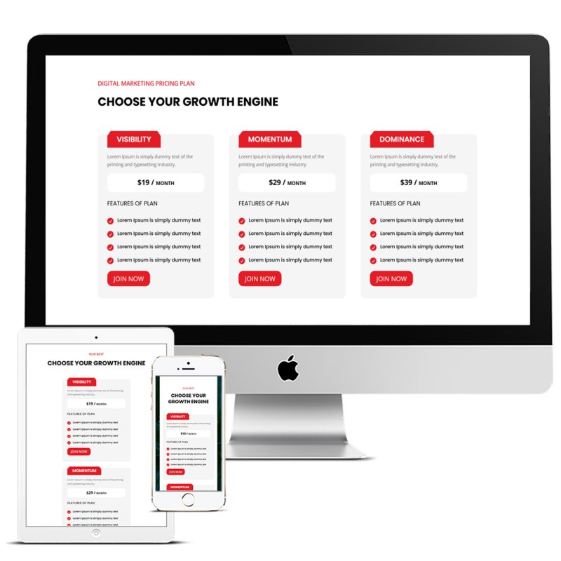 PRICECRAFT- PRICING TABLE SECTION LAYOUTS